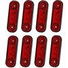 Biqing 8PCS 12V/24V Luci di Posizione Laterali Indicatori,3.4 LED Luci di Posizione per Rimorchio Camion Caravan Camper Barca Trattore Bus(Rosso)