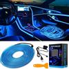Keiurot El Wire - Striscia di luci per auto, USB, blu, 10 m, per illuminazione ambientale e atmosfera, LED