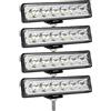 SKYWORLD 4 Pcs Mini Faro da Lavoro Led, 6 Pollici 15 cm 18W Barra Led Slim | Sottile Barra Luminosa Fuoristrada, Spot Luci di Lavoro 12V 24V Off road Luci di Guida per 4x4 Auto Moto SUV Trattore Camion