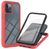 Lijc Compatibile con Custodia iPhone 12 Pro Max con PET Proteggi Schermo 360° Corpo Intero Armatura Case Ibrido Morbido TPU Silicone e Hard PC Antiurto Cover-Rosso
