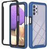 Lijc Compatibile con Custodia Samsung Galaxy A52 5G [Proteggi schermo] 360° Intero Corpo Armatura Case Lbrido Morbido TPU Silicone e Hard PC Antiurto Cover-Blu