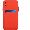 Lijc Compatibile con Custodia iphone XS Max [Proteggi Schermo] con Slot per Schede Cover Ultra Slim Morbido Flessibile Silicone TPU Anti-Shock Case-China Red