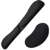 SLEEKEE Set di 2 tappetini per mouse pieghevole, per tastiera, poggiapolsi ergonomico, in memory foam, adatto per il funzionamento del computer da ufficio (nero)