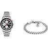FOSSIL Orologio Uomo Sport Tourer e Bracciale Harlow, Acciaio Inossidabile Argento, Set
