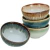 CreaTable, 21724, Serie Cascade Bowls Mix, 4-teiliges Geschirrset, Sojaschalen aus Steinzeug