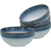 CreaTable, 21684, Serie Cascade Buddha Bowls Blau 1200 ml, 4-teiliges Geschirrset, Buddha Bowl Set aus Steinzeug