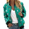 Briskorry Giacca bomber da donna corta con chiusura lampo, giacca da donna a maniche lunghe, sottile, leggera, college, primavera, aviatore, autunno, primavera, pilota, giacca corta, verde, XXL