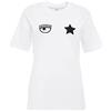 Chiara Ferragni T-Shirt Manica Corta da Donna Marchio, Modello Eye Star 74CBHT08CJT00, Realizzato in Cotone. S Bianco