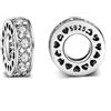 MEETCCY Charm distanziatore rotondo per braccialetti in argento Sterling 925, charm a clip per braccialetti Pandora