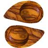 BZB Goods Olive Wood Ying Yang - Set di 2 ciotole piccole per immersioni, tapas, salsa, snack e stuzzichini, 2 - 12,5 cm