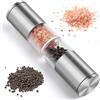 Ctwezoikmt Set Macina Sale e Pepe 2 in 1, Macina Sale in Acciaio Inossidabile con Rotore in Ceramica Regolabile, Macina Sale e Macina Pepe, Barattolo per Spezie a Doppio Macinato
