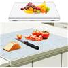 RUNQIN OUTDOOR Tagliere in acrilico trasparente da 3 mm con bordo di arresto, 45 cm x 40 cm, antiscivolo, antigraffio, trasparente, con labbro per bancone della cucina, tagliarne la carne, per casa, cucina