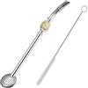 Beruth Bombilla Mate in Acciaio Inossidabile Riutilizzabili con Spazzolina per Pulizia - Inox Filtro Cucchiaini per Yerba Mate, Cannuccia di Zucca, Tè, Caffè, Cocktail