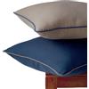 Encasa XO Encasa Homes Federe per Cuscini Bicolore 2 Pezzi - Navy+Beige - 40x40 cm Federe Moderne in Tela di Cotone Tinta Unita per Divano Letto e Decorazione della Casa - Solo Fodere