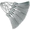 Makhry 20 mini nappe in seta fatte a mano da 10 cm, con cordoncino da 5 cm e piccolo nodo cinese, per orecchini, souvenir, segnalibri, accessori fai da te (grigio scuro)