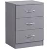 Vida Designs Cassettiera, Legno ingegnerizzato, Grigio, H 56cm x W 40cm x D 36cm