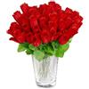 Relaxdays Bouquet di Rose, 48, Fiori Finti, Decorazione, Mazzo con Gambo e Foglie, Boccioli Rossi, H: 26 cm, Rosso