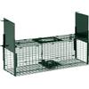 Outsunny Gabbia Trappola per Animali Vivi Piccoli con Doppia Porta e Maniglia, 60x18x20cm, Verde Scuro|Aosom