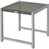 Outsunny Tavolino da Esterno con Struttura in Alluminio e PE Rattan e Piano in Vetro Grigio 50x50x50cm|Aosom
