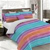 Italian Bed Linen Set Copripiumino Fantasy, Lavorato in Italia - Parure Copri Piumino - Sacco Piumone 150x200 cm con Patella e federa Cuscino, Singolo, Rainbow