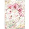 Carta di riso Orchids and Cats orchidea rosa Stamperia