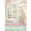 Carta di riso Orchids and Cats finestra Stamperia