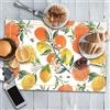 CREARREDA Tovagliette all'Americana Citrus, set di 4 tovagliette colazione in PVC, 48x33 cm, antiscivolo, lavabili, resistenti allo sporco, resistenti al calore, made in italy