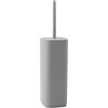 Gedy Seventy Ekoplà Scopino Bagno WC, Materiale Plastica Riciclata, Scopino WC Colore Grigio Opaco, Scopino Bagno da Appoggio con Ciuffo in Setole Nere di Nylon, Dimensioni L9xP9xH38,8cm Peso 240gr