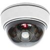 O&W Security Dummy telecamera finta con obiettivo videosorveglianza videocamera di sorveglianza Fake Camera con luce LED rossa viva vera per parete soffitto bianco