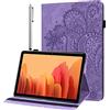 GLANDOTU Cover per Fire HD 10 (9a e 7a generazione - 2019 e 2017) Custodia con pennino - (auto sonno/sveglia) Ultra Sottile in Premium Flip Pelle PU Case Kindle Fire HD 10 Custodia (viola)