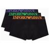 Emporio Armani Stretch Cotton Shiny Logoband 3-Pack Trunk, Boxer Uomo, Multicolore (Black-Black-Black), M