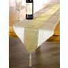 Emma Barclay Eclat - Runner con nappe luccicanti, colore: visone e oro, 33 x 183 cm