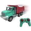 Driven by Battat - Dumper RC, 18 cm - Guidato da Battat - Dumper giocattolo con telecomando - Camion da cantiere per bambini - Luci e suoni - Bambini 3 anni +