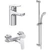 Ideal Standard - Ceraflex, Set miscelatori bagno, Kit rubinetti monocomando per lavabo con bocca alta e per vasca o doccia, Cromato