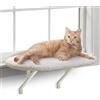 K&H PET PRODUCTS - Amaca per finestra per gatti Kitty Sill, morbida copertura in pile, facile da montare, copertura lavabile in lavatrice, 35,5 x 60,96 cm, crema