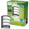 Philips lighting Philips LED Python Ultra Efficiente Lampada da Parete per Esterni, Luce Bianca Calda, 3.8W, Sensore di Movimento, IP44, Antracite