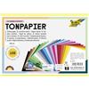 folia Carta colorata, 130 g/m, colori assortiti, in 25 pezzi, per progetti creativi e creativi di biglietti, immagini per finestre e scrapbooking, DIN A5, 100 fogli bianchi