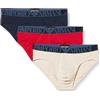 Emporio Armani Stretch Cotton Shiny Logoband 3-Pack Brief, Slip Uomo, Multicolore (Black-Black-Black), XL