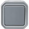Legrand - Interruttore o avanti e indietro impermeabile Plexo 10A consegnato completo per montaggio in apparente grigio - pacchetto pieghevole