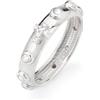gioiellitaly Anello rosario argento 925 liscio grani e croce con pietre bianche Anello preghiera unisex Gioiello Uomo Donna