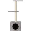 WOUAPY - Albero tiragraffi Maya - Spazio di gioco e riposo in Sisal e finta pelliccia - Palo in Sisal da Griffer - 2 vassoi per osservare il suo ambiente - Taglia unica - Grigio