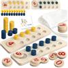 TEUVO Gioco Legno Montessori Pallottoliere per Bambini Abaco Scuola Primaria Matematici Giocattolo per Bambini 2 3 4 5 6 Anni Regoli Scuola Primaria Elementare Giochi Educativi Matematica Giochi Home