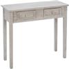 Avilia Tavolino Consolle con 2 Cassetti - Tavolino Versatile - Tavolo per Camera - Tavolo per ingresso salva spazio - in Legno - Sbiancato - L. 80 x l. 30 x H. 76 cm