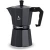 Techwood Caffettiera tradizionale Moka in alluminio, 6 tazze, compatibile con tutti i fuochi, facile da mantenere
