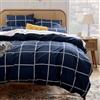 Sonive Set Copripiumino in Microfibra - 155 x 200 cm / 80 x 80 x 2, Tartan Blu Navy