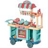 HOMCOM Cucina Giocattolo Per Bambini 3-6 Anni, Caffetteria Ristorante con 50 Accessori Inclusi, 79.5 x 33 x 90.5cm