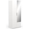 Demeyere 391367 Armadietto con Specchio e Armadio a 2 Ante 1 Nicchia Moderno, Colore Bianco Opaco, 79.4 x 51.1 x 203 cm, Legno Ingegnerizzato, Grigio