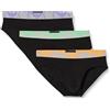 Emporio Armani Stretch Cotton Bold Monogram 3-Pack Brief, Slip Uomo, Multicolore (Black-Black-Black), L