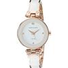 Anne Klein - Orologio da donna a bracciale rigido, con quadrante con vero diamante, Bianco