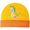 Heless 1135-Berretto Lavorato a Maglia per Bambole con Dinosauro, Misura 28-35 cm, Colore Arancio/Giallo, Small, 1135